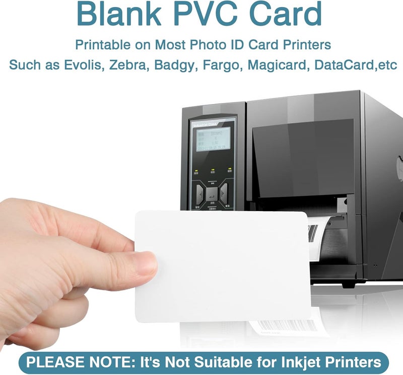 CAETOUNG 200 Pack Premium Blank PVC Cards, CR80 30 Mil Graphic Quality White Plastic Cards for Photo ID Badge Printers - Image 4